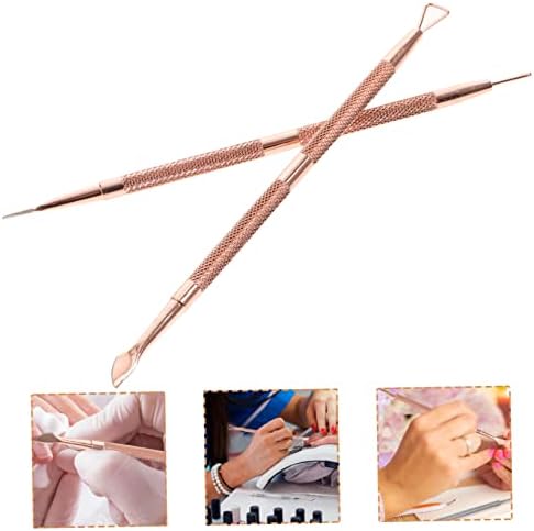 Mipcase 4 Pcs Metal Clippers Polish Manicure Tools Nail Clippers Remover Nail Supplies Nail Polish Bulk Mirror Stainless Steel electroplated Rose Gold Oil Glue Dual Purpose Remover - Image 3