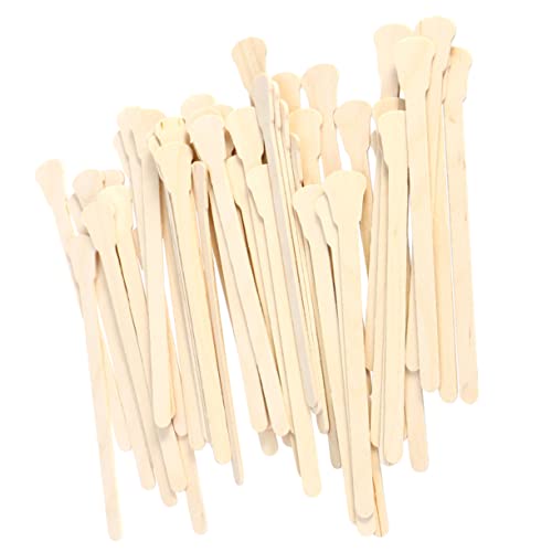 Mipcase 50pcs Wooden Spatula for Waxing Hair Removal Waxing Strips Tool Wooden Wax Sticks Ear Hairs Removal Sticks Eyebrow Waxing Kit Brow Wax Sticks Disposable Wooden Shovel Bamboo - Image 9
