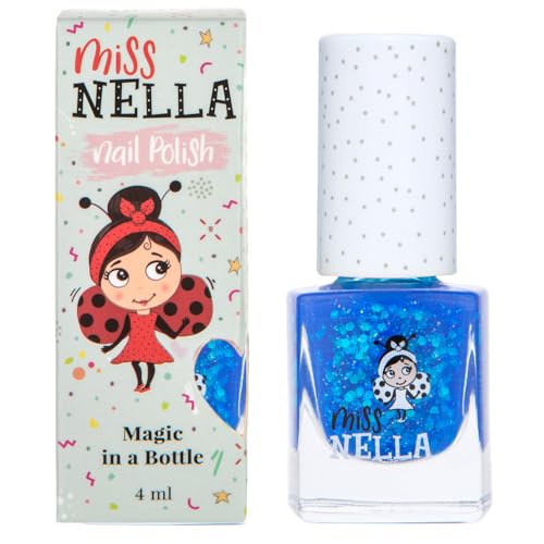 Miss Nella Kids Dark Blue Non-Toxic Easy Peel-Off Nail Polish, 10ml Capacity