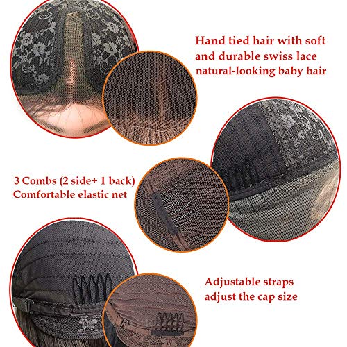 22 Inch Straight Glueless Heat Resistant Brown Lace Front Wig for Women - Image 6
