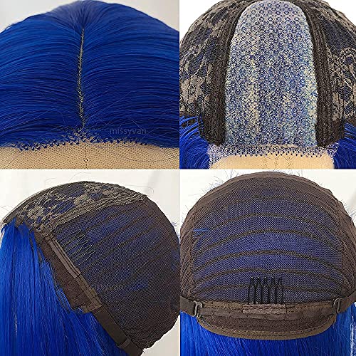 Missyvan Long Royal Blue Straight Heat Resistant Synthetic Wig for Women - Image 6