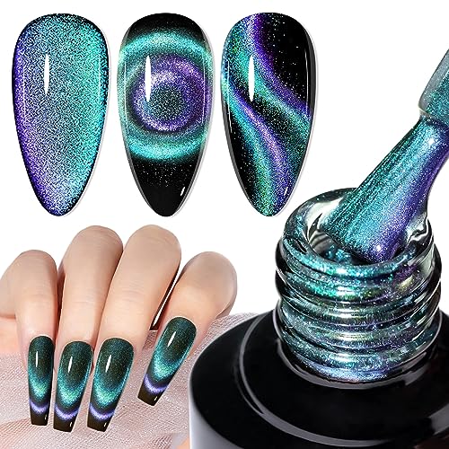 MIZHSE 10ml Chameleon 9D Cat Eye Gel Polish with Magnet Stick for Home Manicure