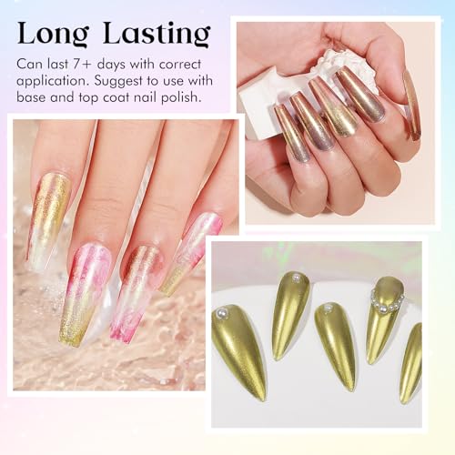 MIZHSE Nail Polish: Mermaid Pearl Nail Polish 6 Colors, Aurora Effect Nail Polish Air Dry Fast, Water-based Nail Polish Non Gel White Silver Gold Green Long Lasting Nail Art Manicure Home Gift - Image 4