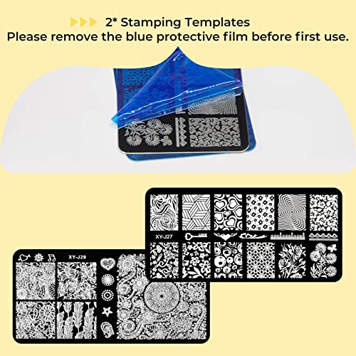 Mobray Nail Stamper Kit 8 ml, 6 Colors UV LED Nail Stamping Polish Gel with 1*Head Stamper 1*Scraper and 2*Leaves Flowers Animal Image Nail Stamping Templates Nail Stamping Kit for Manicure Tool - Image 6