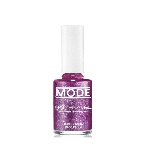 MODE Nail Enamel Frosted Pearly Purple with Rainbow Silver Glitter #169, 15ml Capacity, Vegan, Chip Resistant