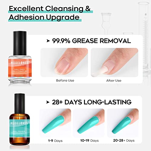 Modelones 2023 Newest UV LED Nail Lamp with Nail Dehydrator and Primer, 48W Cute Smeow Goose Neck UV Lamp for Nails, 2Pcs Acid Free Natural Nail Prep Dehydrate & Bond Primer - Image 8