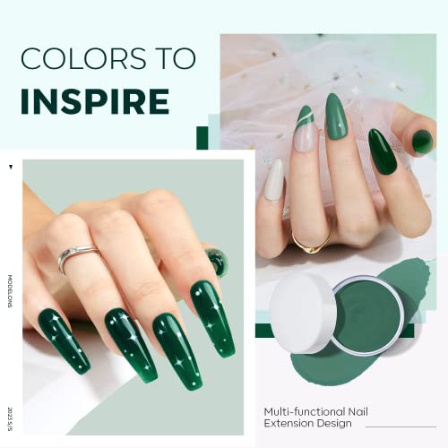 Modelones Acrylic Powder, Sage Green Mist Blue Light Grey Dark Olive Shades Earth Tone Acrylic Nail Kit Matcha Avocado 3D Acrylic Nail Art French Nail Extension Salon Manicure Gifts St. Patrick's Day - Image 4