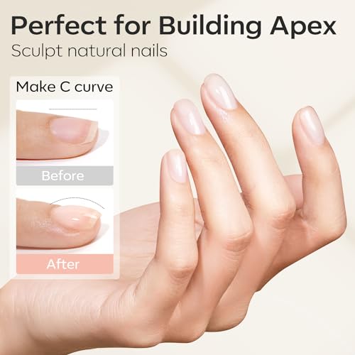 modelones Builder Nail Gel, 2 Pcs Clear Gel Builder for Nail Thickening, Nail Strengthener Apex Building Extension Gel Rhinestone Nail Glue Gel in a Bottle, 7-in-1 LED Nail Lamp Cured Hard Gel 10ml - Image 5