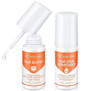 Modelones 15ml False Nail Glue and Remover Kit for Salon Quality Nails