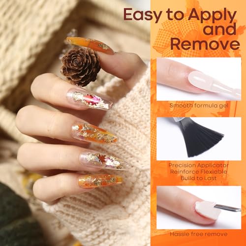 modelones Gel Nail Polish Set- 6 Colors Thanksgiving Day Orange Yellow Nail Polish Color Changing Gel Polish Kit Gray Black Nail Gel Kit Soak Off LED Nail Art Gifts DIY Salon Home - Image 5