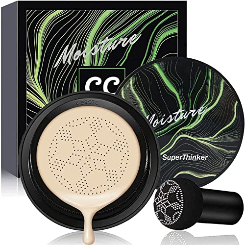 Moisturizing Ivory Air Cushion CC Cream Foundation with Mushroom Head Applicator