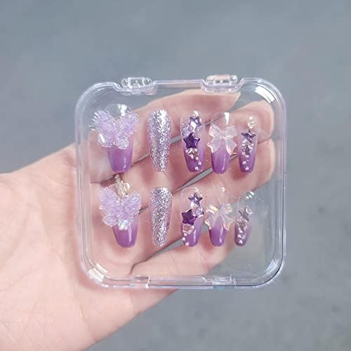 mollensiuer 12Pcs Plastic Press on Nail Storage Box Nails Display Storage Container Transparent Nail Packaging Boxes Organizer Case Press On Nail Packaging Box for Salon Home Nail Storage Supplies - Image 7