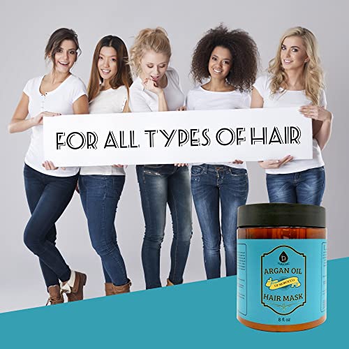 Moroccan Argan Oil Deep Conditioning Hair Mask 8oz for Intense Nourishment - Image 3