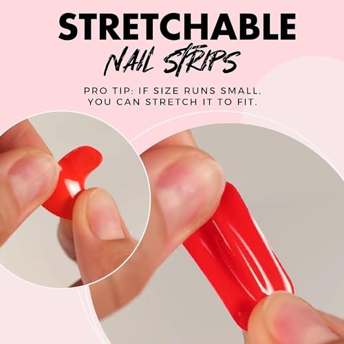MOYOU LONDON Semi Cured Gel Nail Strips, 20 Pc. Gel Wraps for Nails, Get 1 Free UV Lamp When You Get 2 or More, Easy Apply & Remove for Salon-Quality Manicure - Pink Sunset - Image 5