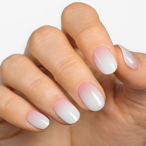 MOYOU LONDON Semi Cured Gel Nail Strips, 20 Pc. Gel Wraps for Nails, Get 1 Free UV Lamp When You Get 2 or More, Easy Apply & Remove for Salon-Quality Manicure - Pink Sunset - Image 2