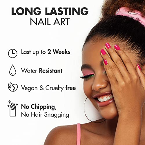 MOYOU LONDON Semi Cured Gel Nail Strips, 20 Pc. Gel Wraps for Nails, Get 1 Free UV Lamp When You Get 2 or More, Easy Apply & Remove for Salon-Quality Manicure - Pink Sunset - Image 3