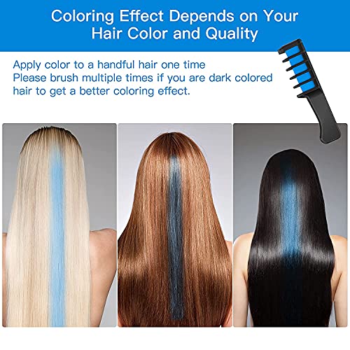 MSDADA Washable Blue Purple Hair Chalk Comb for Kids Temporary Hair Color Dye - Image 3