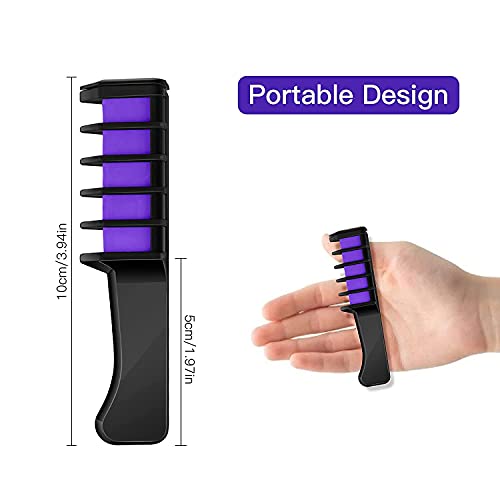 MSDADA Washable Blue Purple Hair Chalk Comb for Kids Temporary Hair Color Dye - Image 2