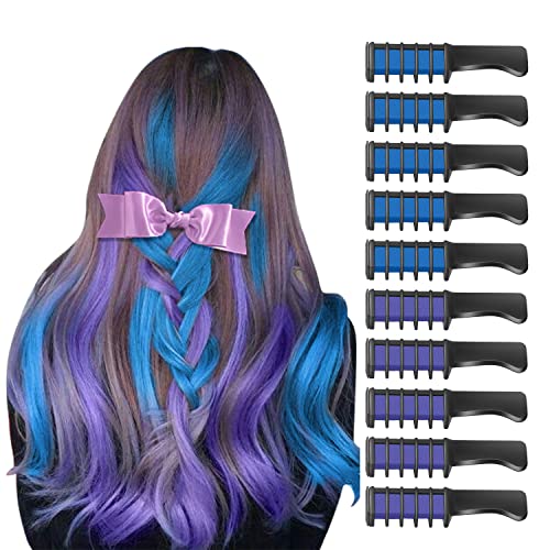 MSDADA Washable Blue Purple Hair Chalk Comb for Kids Temporary Hair Color Dye
