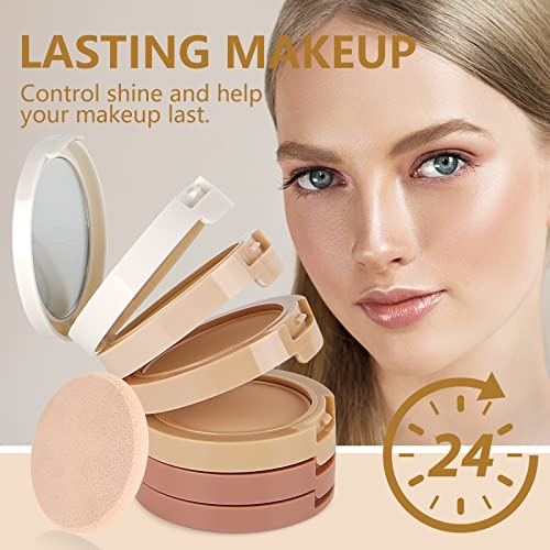 Multi-layer 5 Colour Makeup Powder Compact Powder Make up Contour Face Bronzing Foundation Correcting Pressed Powder - Facial Base Contouring Beauty Cosmetics Bronzer Pallet Palette - Image 5