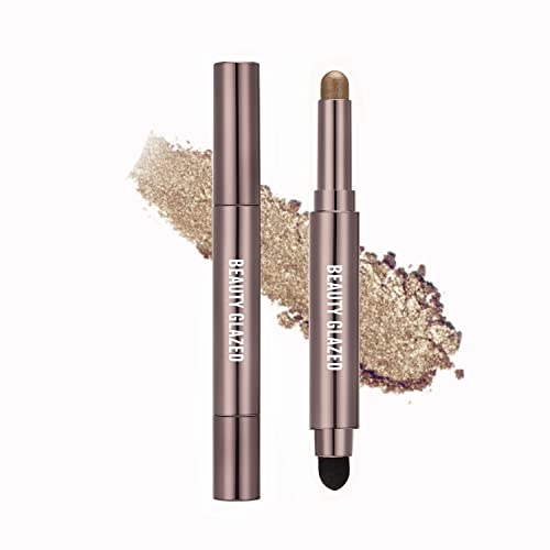 MYUANGO Shimmer Eyeshadow Stick Cream Eyeshadow Pencil Crayon Eye Brightener Stick Highlighter Makeup Waterproof & Long Lasting (06#GINGER)