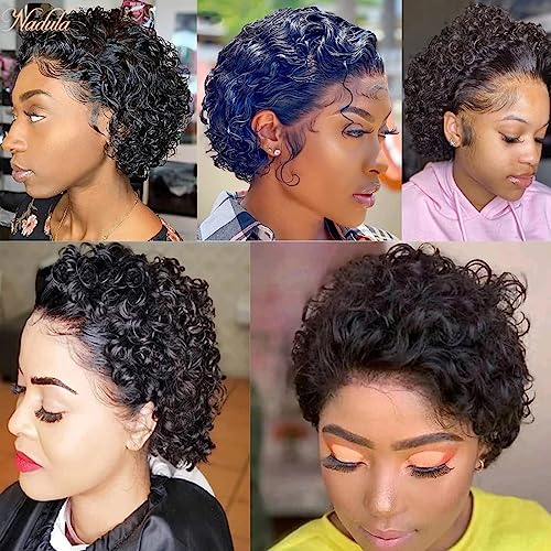 Nadula 10 Inch Short Bob Curly Pixie Cut 13x1 HD Lace Front Human Hair Wig 150% Density - Image 5