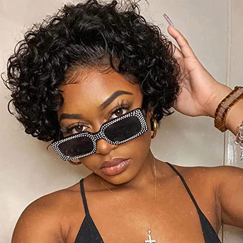 Nadula 10 Inch Short Bob Curly Pixie Cut 13x1 HD Lace Front Human Hair Wig 150% Density - Image 7
