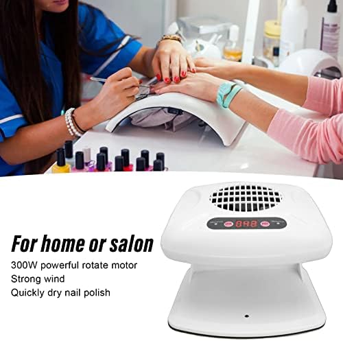 Nail Air Dryer, Powerful Rotate Motor Automatic Sensor White Nail Fan Dryer Warm Wind for Salon(#2) - Image 2