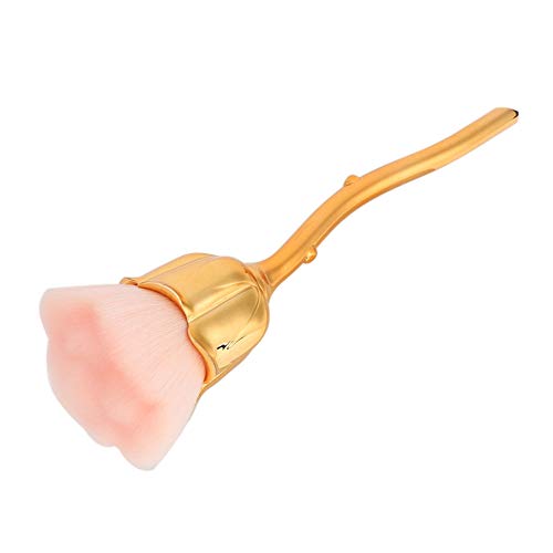 Nail Brush, KIMISS Rose Shape Handle Nail Art Brush Fiber Hair Nail Brushes Manicure Nail Polishing Dust Powder Removal Brush Nail Art Brushes 01 (01-Pink)