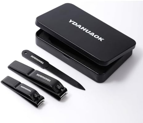 Nail Clippers Set, Ultra Sharp Sturdy Fingernail and Toenail Clipper Cutters with Visibly Tin Case, Black - Image 5