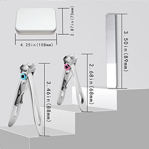 Nail Clippers Set,Toenail Clippers for Thick Nails,Fingernail Clipper for Men Women Silver - Image 7