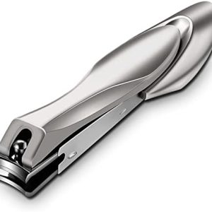 Nail Clippers with Catcher for Thick Toenails and Fingernail, Professional Sharp Nail Clippers for Men and Women