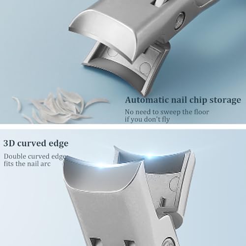 Nail Clippers with Nail File 3 Sets Ergonomic Stylish Nail Clippers with Catcher Sharp Rivet Switch Iron Box Fingernail Toenail Clippers Nail Clippers - Image 5