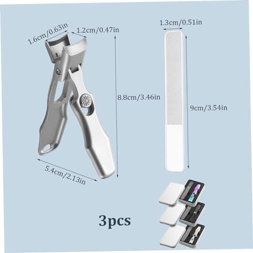 Nail Clippers with Nail File 3 Sets Ergonomic Stylish Nail Clippers with Catcher Sharp Rivet Switch Iron Box Fingernail Toenail Clippers Nail Clippers - Image 4