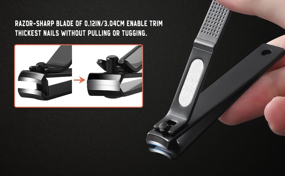 Nail Clipper,Wide Jaw Opening Nail Clipper for Fingernail and Toenail, Premium Stainless Steel Sharp Sturdy Finger Nail Clipper - Image 3