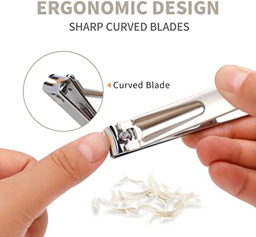 Nail Cutter Clippers Set Manicure Pedicure Kits Fingernail Toenail Clippers for Women & Men Nail Care Tool with Luxurious Travel Case (1Pcs Fingernail Clipper) - Image 3