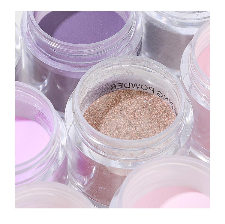 6 Color Nude Glitter Dip Powder Nail Kit with Base, Top Coat, and Application Tools - Image 5