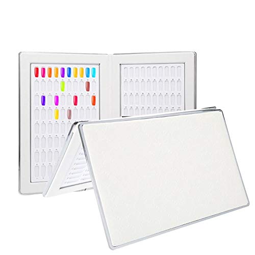 Nail Display Book,Nail Gel Card Professional Salon Color Chart Display Card Book Nail Art Supplies for Salons Nails Gel Polish Practice, DIY Nail Art at Home(White)