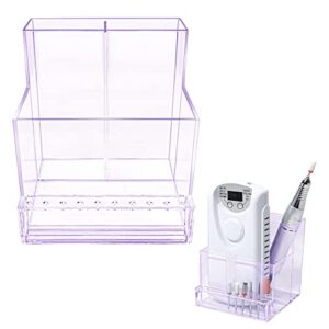 Nail Drill Grinding Bit Holder Box, 10 Holes Acrylic Nail Tool Storage Rack Professional Nail Art Polishing Grinding Drill Bit Holder Display Storage Box for Nail Drill Manicure Tools