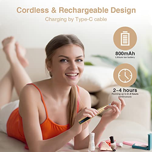Scienbeauty Professional 30000RPM Rechargeable Nail Drill Kit 18K Gold Finish with 8 Bits for Acrylic and Gel - Image 7