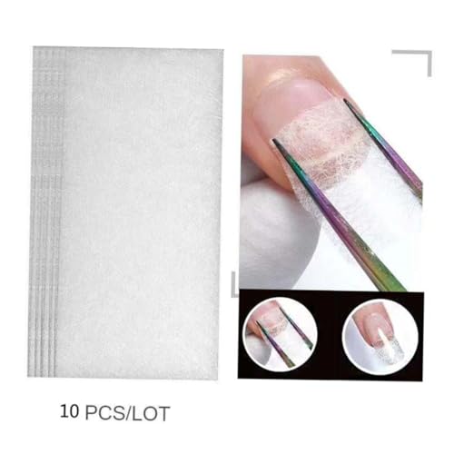 Nail Fiberglass 10pcs Fiberglass Nail Kit Fiberglass Nail Fibre Nail for Nail Extension Glases Clear Glass Glassine Fiber Clear Acrylic Nail Tips Miss White Major Nail Set - Image 3