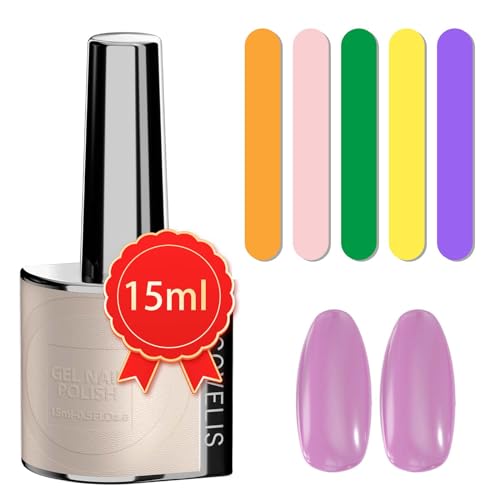 Nail Gel Polish, 15ML Large Capacity Nail Polish Soak Off UV LED Cure Gel Polish Nail Art Manicure Salon DIY Gel Nail Design Decoration at Home for Women Girls
