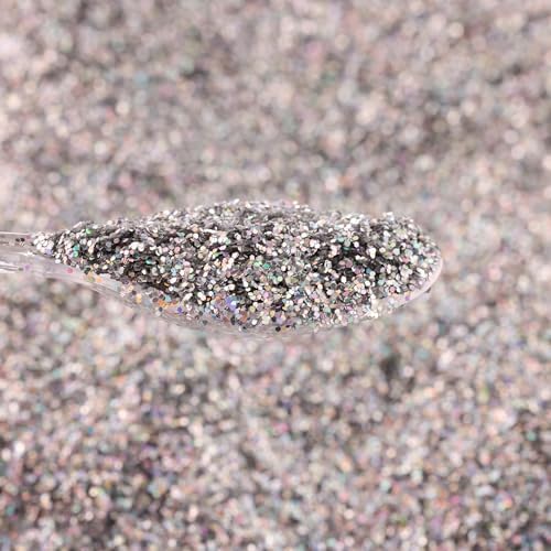 Nail Glitter - Platinum Hollographic Fine Glitter in Jar - 4 Oz Glitter for Crafts - Glitter for Slime - Face Glitter - Candle Glitter - Body Glitter - Image 3