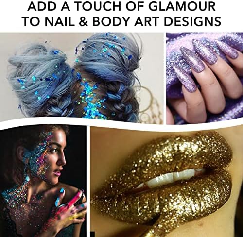 Nail Glitter - Platinum Hollographic Fine Glitter in Jar - 4 Oz Glitter for Crafts - Glitter for Slime - Face Glitter - Candle Glitter - Body Glitter - Image 2