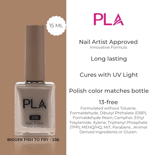 Nail Lacquer Polish - Bigger Fish to Fry - 236 Light Brown Shade Lacquer Polish - Image 2