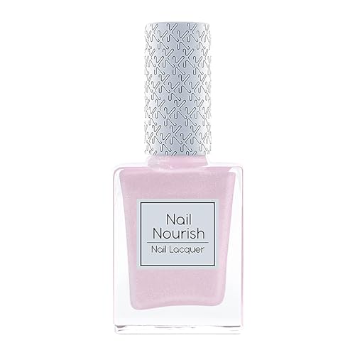 Nail Nourish Glitter Pastel Nail Enamel Polish, Pink Stardust, 0.3 oz - Quick Dry - Gel Effect - Lustrous Shine - Hydrating - Chemical Free - Rich in Calcium, Avocado Oil, Vitamin E
