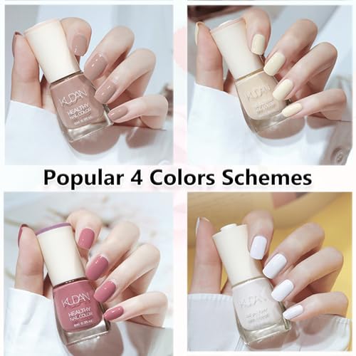 Nail Polish for Nail Art DIY Manicure, Rich Colors Nude-White Gel Nail Polish. Quick Dry Natural Nail Polish, Long-Last Nail Polish. High Shine Nail Lacquer (4PCS Colors 0.3 fl oz) - Image 5