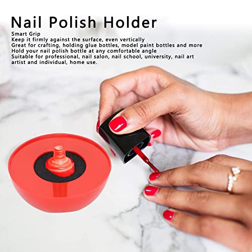 Portable Nail Polish Organizer with Stable Finger Rings and Wide Base for Home or Salon - Image 3
