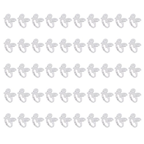 Nail Polish Swatches Rings, 50Pcs/Set Polish Nail Gel Rings Chart Rings Nail Color Display Flower Butterflys Manicure Tip for Nail Art Color Display Tool Clear Rings For Nail Polish Bottles(4)