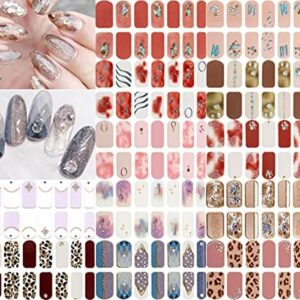 12 Sheets Women's Girls Self-Adhesive Gel Nail Art Decals Stickers for Manicures